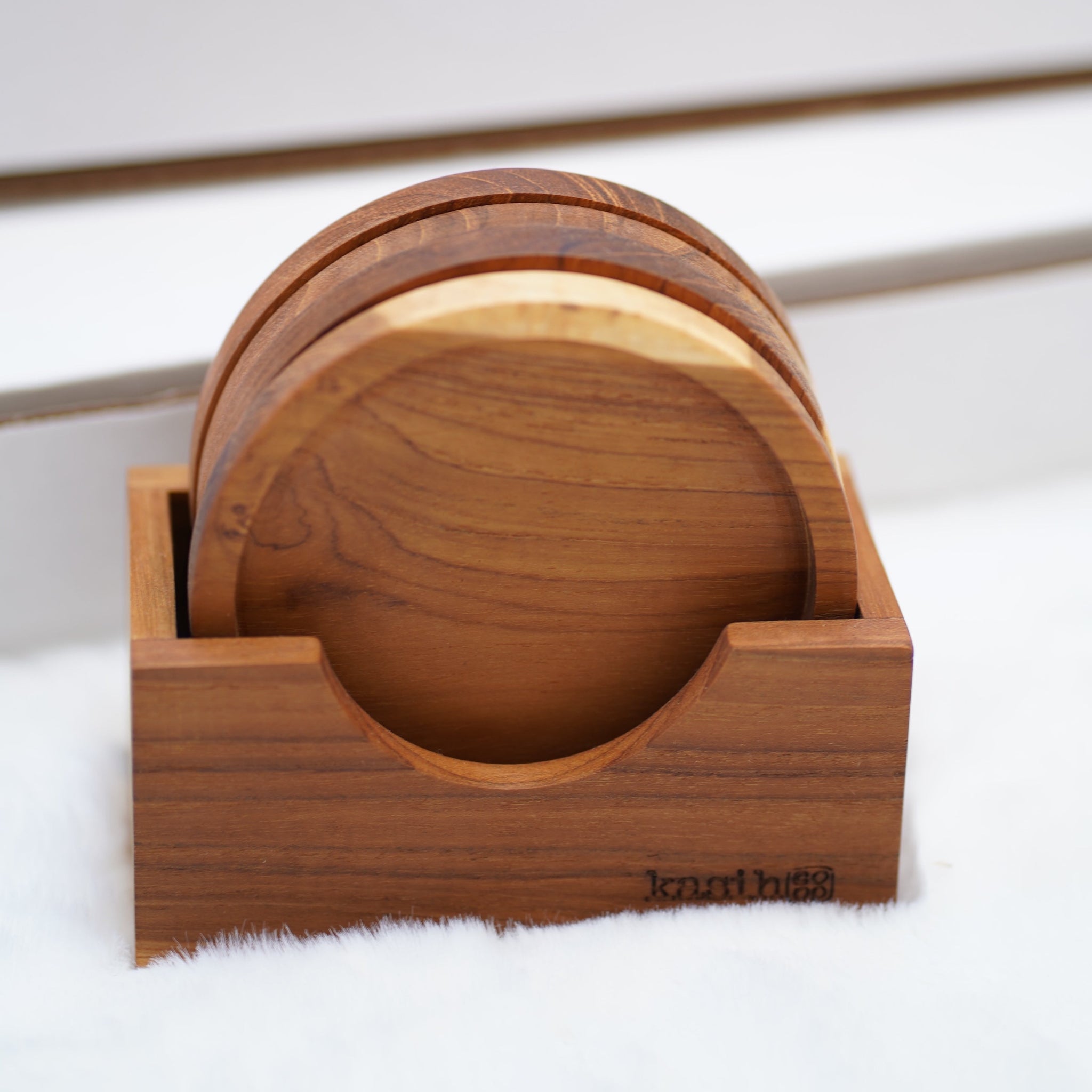 Handmade Teak Wood Coaster Set of Four – Kasih Co-op