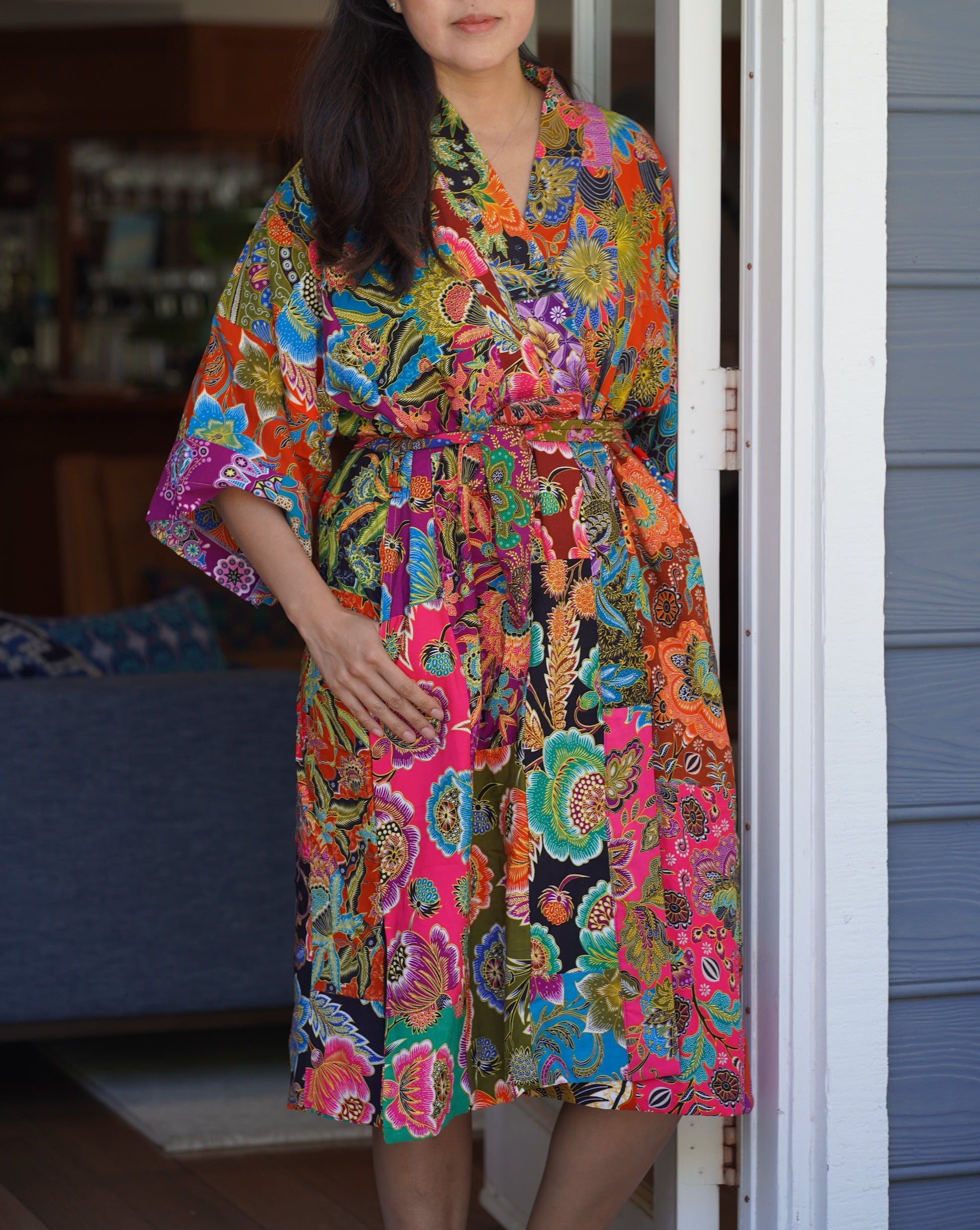 Batik clearance kimono dress