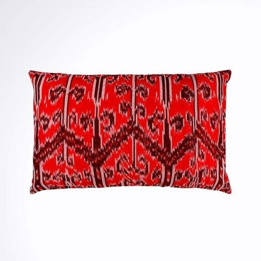 Red ikat outlet pillow